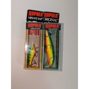 Rapala Mini Fat Rap MFR-3 & Floating Fire Tiger Original Lures Lot New In Box